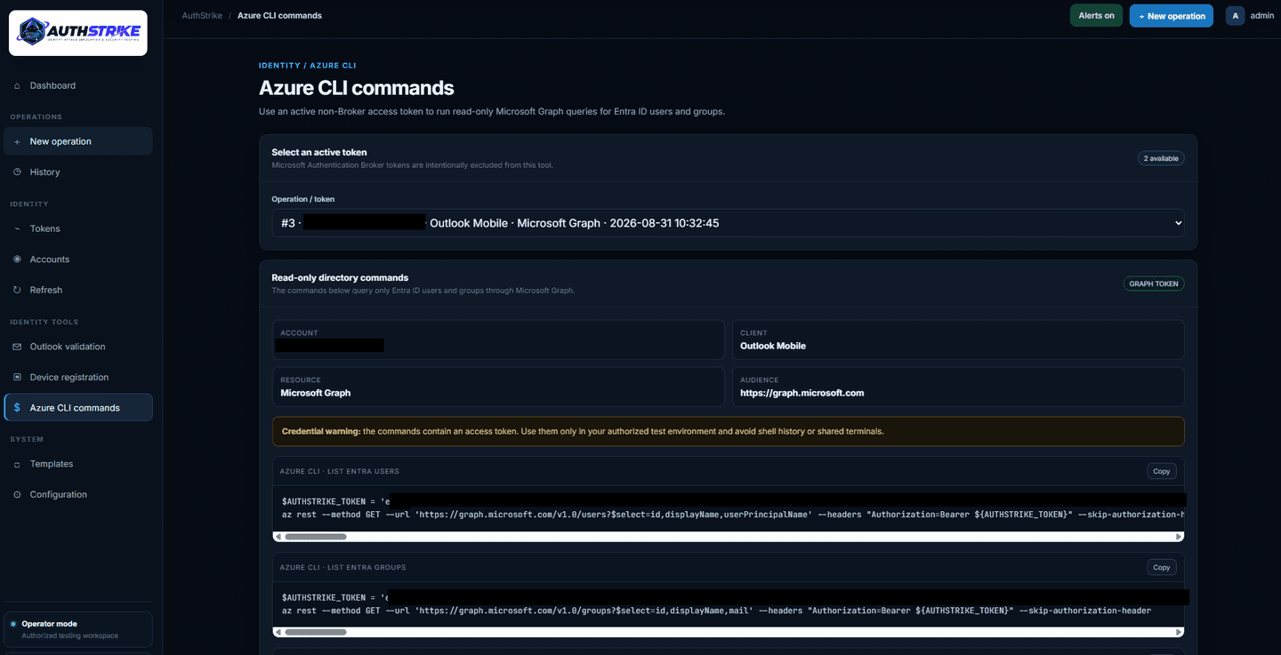 AuthStrike reviewing read-only Azure CLI commands for Entra users and groups