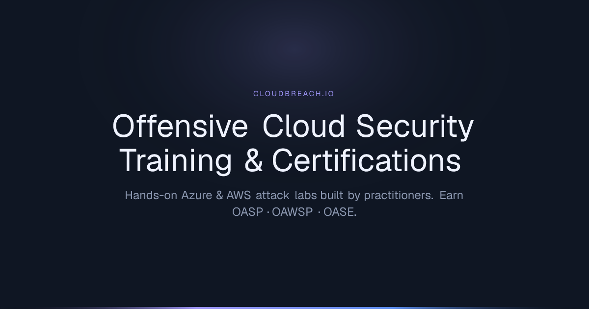 CloudBreach - Offensive Cloud Security Training